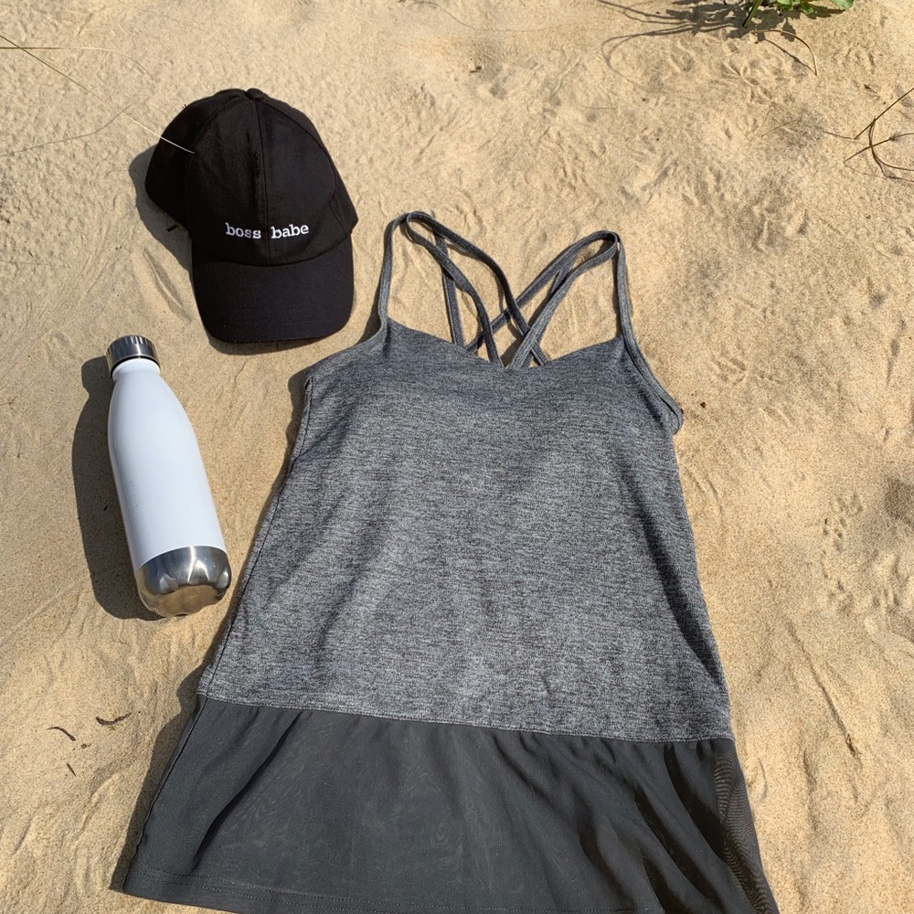Yoga strapped tank.